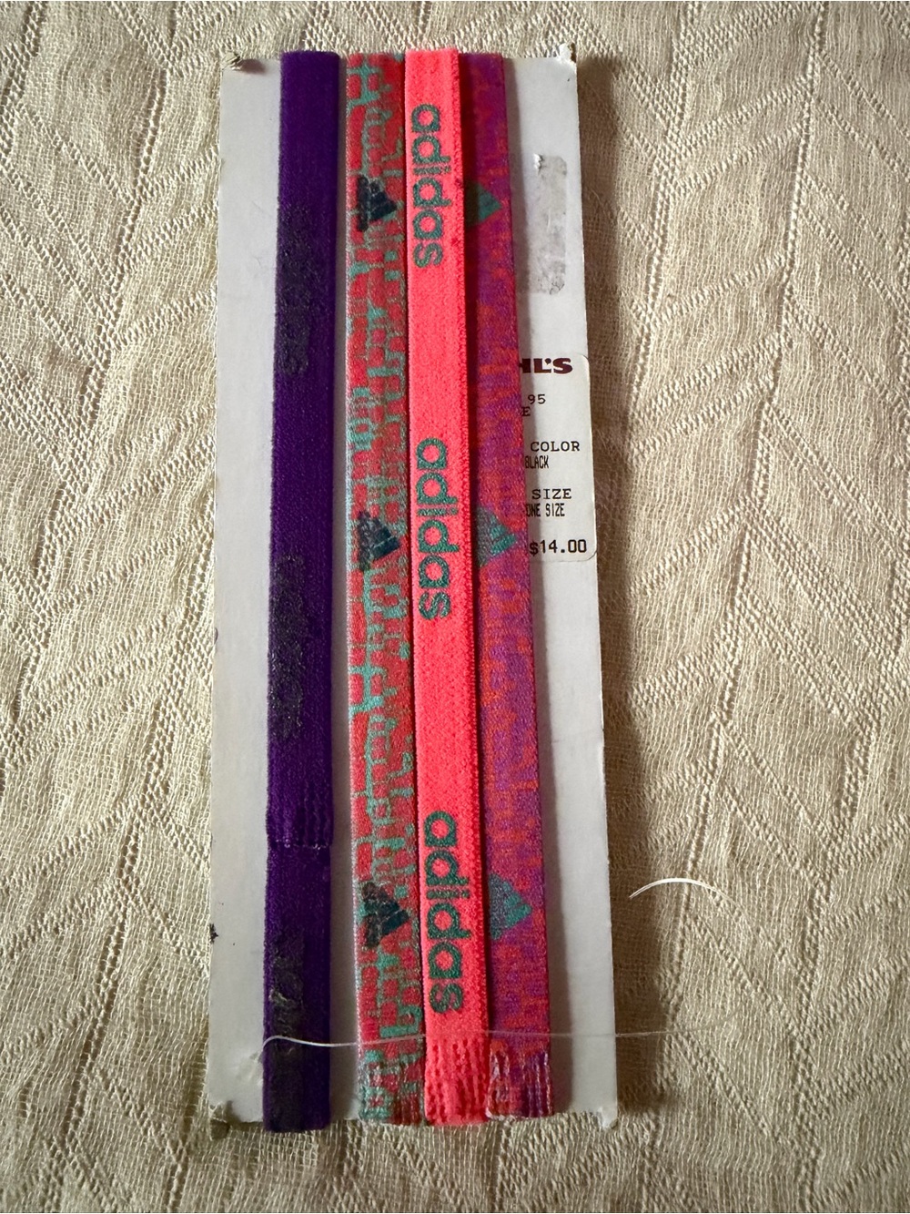 adidas Women’s Coral Pink and Purple Elastic Hairbands - 4 Pack